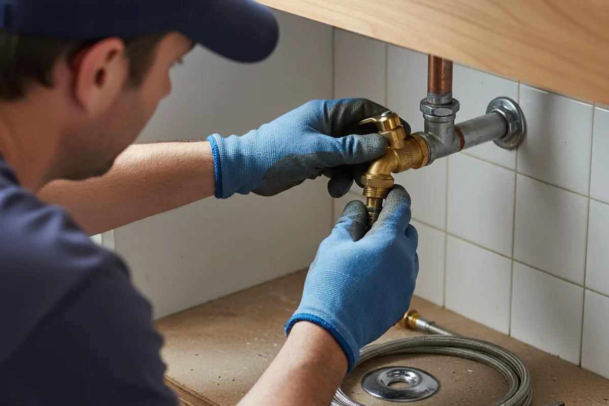 Shutoff valve and fitting work during Faucet and Fixture Repair in Navasota